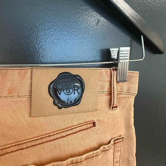 Viktor & Rolf size 48 (12-14) Women's Boot Cut Jeans in orange/crème EUC - Picture 3 of 15